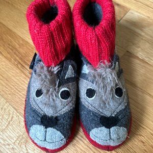 Garnet Hill Kids' Boiled Wool Slipper Booties
